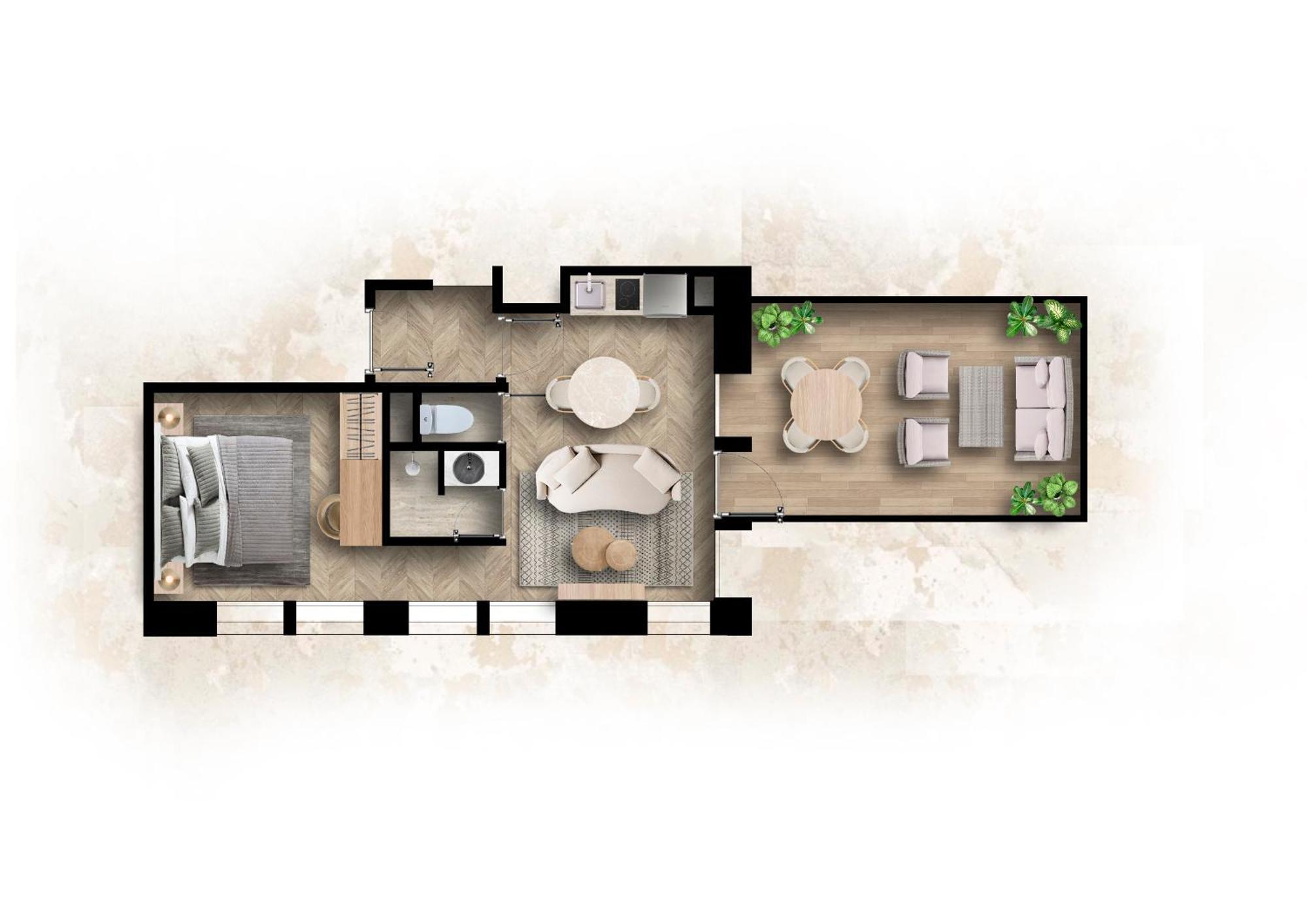 One-Bedroom Apartment with Terrace,1603320024:JPEG